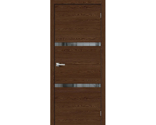 Межкомнатная дверь Браво-2.55, цвет: Brown Skyline Размер полотна в мм: 200*70 Стекло: Mirox Grey