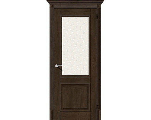 Межкомнатная дверь Классико-33, цвет: Dark Oak Размер полотна в мм: 200*70 Стекло: White Сrystal
