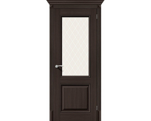 Межкомнатная дверь Классико-33, цвет: Wenge Veralinga Размер полотна в мм: 200*70 Стекло: White Сrystal