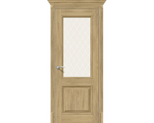 Межкомнатная дверь Классико-33, цвет: Organic Oak Размер полотна в мм: 200*80 Стекло: White Сrystal