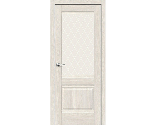 Межкомнатная дверь Прима-3, цвет: Ash White Размер полотна в мм: 200*80 Стекло: White Сrystal