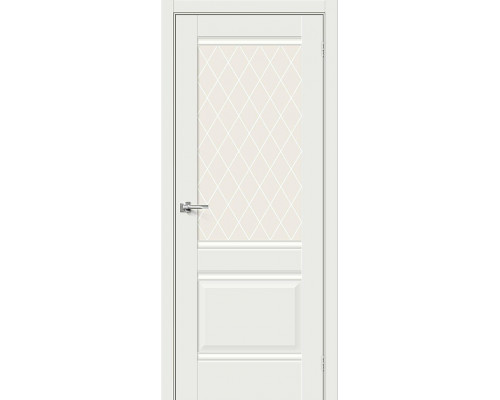 Межкомнатная дверь Прима-3, цвет: White Matt Размер полотна в мм: 200*90 Стекло: White Сrystal