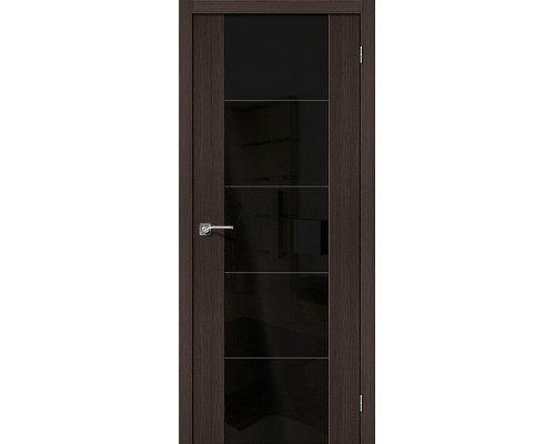 Межкомнатная дверь V4 BS, цвет: Wenge Veralinga Размер полотна в мм: 200*60 Стекло: Black Star
