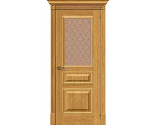 Межкомнатная дверь Вуд Классик-15.1, цвет: Natur Oak Размер полотна в мм: 200*80 Стекло: Bronze Сrystal
